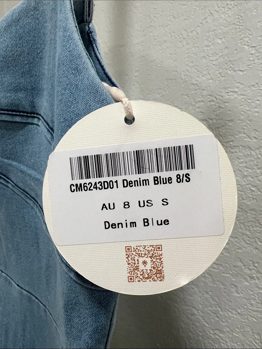 Selfie Leslie Here Comes The Sun Light Blue Denim Maxi Dress size Small NWT - Picture 8 of 16